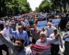 تظاهرات نمازگزاران تهرانی در اعتراض به هتک حرمت مسجدالاقصی